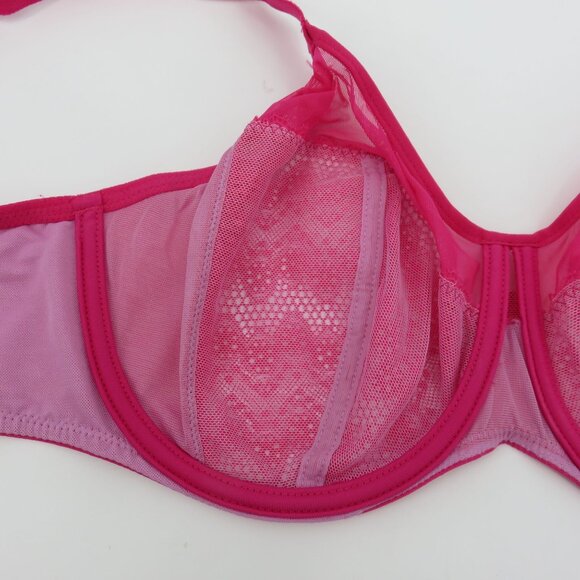 Chantelle 30H Pink Lace Underwire Bra Revele Moi Perfect Fit Style C15710 - Picture 9 of 16